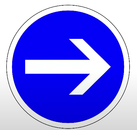 الدوران إجباري إلى اليمين قبل العلامة